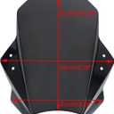 Universal Motorcycle Windshield Windscreen Extension Deflector for 7/8" 1" 1 1/8" Handlebars, for E-Bike, for Honda Rebel 300/500 for Yamaha MT07 for Kawasaki for Suzuki for Harley Cruiser Touring