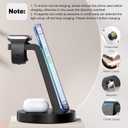 3 in 1 Charging Station for iPhone, Wireless Charger for iPhone 17 16e 16 15 14 13 12 11 X Pro Max & Apple Watch - Wireless Charging Station for AirPods 4 3 Pro (Black)