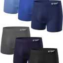 TEXLINA Men's Boxer Briefs 4-Pack, Cotton Stretch Underwear with 3D Support Pouch for All-Day Comfort XL