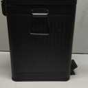 Small Trash Can with Lid Soft Close-10L/2.6 Gal Stainless Steel Outdoor Dog Poop Garbage Can-Metal Waste Bins with Pedal for Bathroom Bedroom Office-Black