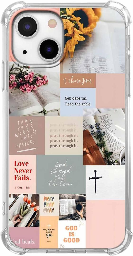Bible Verse Case for iPhone 14,Christian Jesus Positive Quotes Case for Man Women,Trendy Soft TPU Protective Case Compatible with iPhone 14