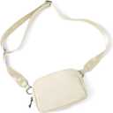 ODODOS Crossbody Bag with Adjustable Strap Small Shoulder Pouch for Workout Running Traveling Hiking (Ivory)