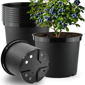 RooTrimmer 5 Gallon Nursery Pots 10-Pack, 12 Inch Plastic Planter with Drainage Holes Round, Sturdy, Deep Design for Indoor/Outdoor Plants