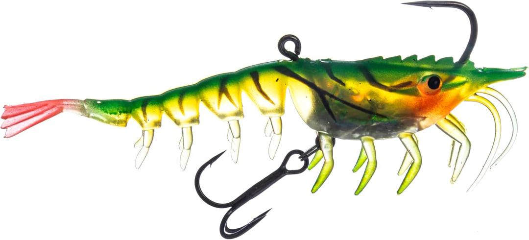 2 x Fishing Bait, Soft Bait, Shrimp Fishing Artifact, Home Fishing Bait, Suitable for Saltwater Lakes, Sea bass, Trout, 2 Pieces (Light gree)