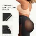 FeelinGirl Low Back Shapewear Tummy Control Butt Lifting Body Shaper Thigh Slimming Shorts Panties Black XX-Large