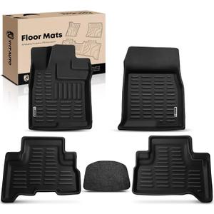 YHTAUTO Floor Mats Fit 2007-2014 Toyota FJ Cruiser(Without Hook Retention), TPE All Weather Car Mats Waterproof Anti-Slip Odorless Floor Liner, Interior Car Accessories Front & 2nd Row Liner
