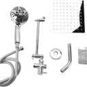 Shower System,Bathroom Rain Mixer Shower Combo Set with Wall Mounted Rainfall Shower Head Diverter Flexible Hose Adjustable Extension Arm