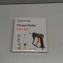 Short Pressure Washer Gun with 1/4" Quick Connector, 4350 PSI High Pressure Washer Gun with 5 Spray Nozzle Tips, 3/8'' Male Plug and M22-14/15mm Fittings, Power Washer Gun Compatible with Foam Cannon