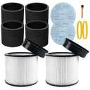 90304 Replacement Filter, 90107 dry filter, 90585 Foam Sleeve Compatible with shopvac filter 90304 90350 90333 90585, Fits Most 5 Gallon and Above Wet Dry Vacuum Cleaner (2+2+4+2+2+1)