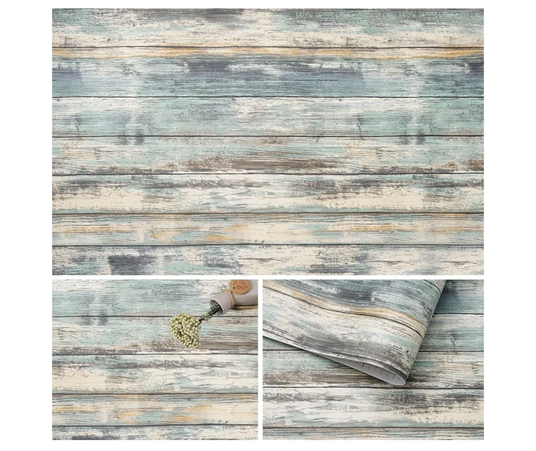 Arthome Rustic Wood Contact Paper Peel and Stick Self-Adhesive Wallpaper,Decorative Vinyl Film for Furniture Countertop,Easy to Clean Removable Distressed Plank Grain Vintage Wall Covering 35.4x120''