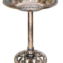 VIVOHOME Polyresin Antique Outdoor Copper Garden Bird Bath and Solar Powered Round Pond Fountain 28 Inch Bird Bath Copper