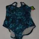 Speedo Women's Swimsuit One Piece Sweetheart Moderate Cut (14, Fancy Floral Ocean Depths)