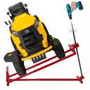 Lawn Mower Lift Jack, TUNTENDO Lifting Platform 882 Lbs Capacity Telescopic Maintenance Jack for Garden Tractors & Riding Lawn Mower with Manual Handle & Power Tool Extension Handle (Red)