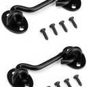 3 Inch Privacy Hook and Eye Latch Easy Lock for Barn Door, Black (3 INCH-2PCS)