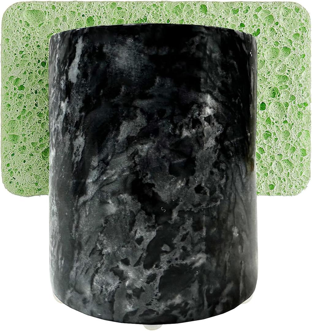 Marble Sponge Holder Sink Sponge Caddy for kichen counter Drying Rack for Sink Organizer Black Modern Stone Kitchen Sink Caddy