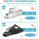 Trailer Lock Fits 2 Inch Ball Couplers, NenNicht 2025 Upgrade Anti Theft Heavy-Duty Steel Trailer Coupler Locks with Secures Safety Chains, Camper Accessories for Travel Trailers Boats Trucks Rvs