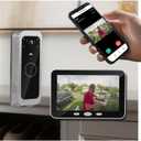 Doorbell Camera with Portable Monitor, Active Human Recognition Alerts Battery Powered No Forced Subscription 2.0MP