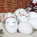 JOYIN 36 Pcs Easter White Wooden Egg, Fake Eggs Plain Decorating for DIY Paint Your Own Egg Decor, Easter Craft, Basket Stuffers, School Activities Supplies