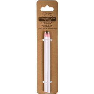 Esschert Design GT134 Paper Wrapped Permanent Wax Pencils, 2-Pack, White