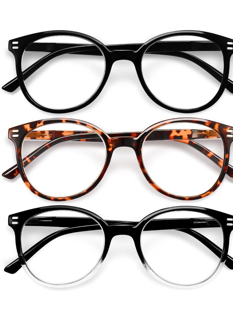GIBLOGO Reading Glasses for Women/Men Eye Glasses Blue Light Reading Glasses Cheaters Eyeglasses +3 3 Pack