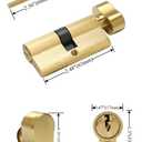 Solid Brass Lock Cylinder with 3 Brass Keys 63mm Door Lock Cylinder Replacement