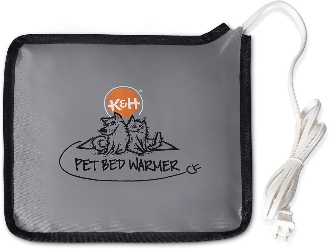K&H Pet Products Pet Bed Warmer, Turn Any Pet Bed Into a Heated Cat or Dog Bed, Waterproof Indoor Heated Warming Pad Insert, Automatic Temperature, Safety Listed - Small 10.25 X 9.25in Gray