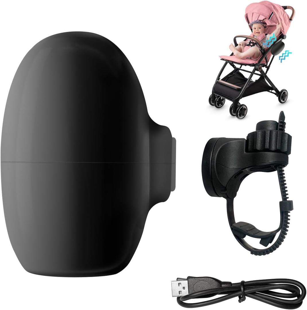 Portable Stroller Rocker Sleep Aid, Fits All Strollers and Prams,Gently Rocks Any Stroller or Pram, Rechargeable Bouncer with Adjustable Speed(Black)