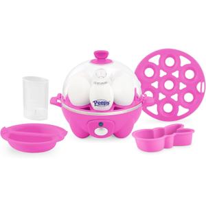 PEEPS x Dash Bunny Rapid Egg Cooker: 7 Egg Capacity Electric Egg Cooker for Hard Boiled Eggs, Poached Eggs, Scrambled Eggs, or Omelets with Auto Shut off Feature - Pink