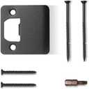 MOSECYOU Extended Strike Plate 2-1/4" x 2-1/4", Matte Black, Heavy Duty Version with Reinforced Torx/Star Screws & Bit, Extender Lip Latch Striker for Exterior/Interior Door (Matte Black,1 Pack)