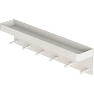 MKO Key Holder for Wall, Mail Organizer and Key Rack Wall Mount with Tray & 6 Hooks for Hallway (White)