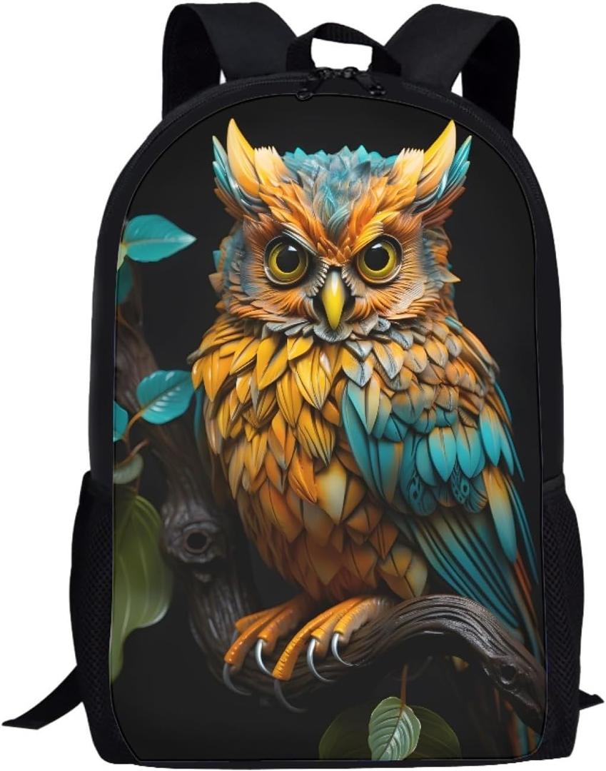 Owl School Backpack For Girls Boys Kids,Lightweight Elementary Student Bookbag Perfect for Back to School (Color 8)
