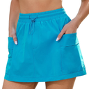 luvamia Skorts for Woman High Waisted Pull On Elastic Waist Cargo Pockets Quick Dry Hiking Tennis Sports Skirt Shorts S