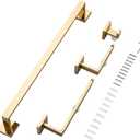 Bathroom Hardware Set Wall Mount Toilet Paper Roll Holder Towel Rack Robe Hanger Stainless Steel Accessories Kit,Golden 4pcs Set,one