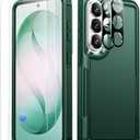 SPIDERCASE Designed for Samsung Galaxy S26 Case, [10 FT Military Grade Drop Protection], 2 Pack [Tempered Glass Screen Protector+Camera Lens Protector] Heavy Duty Shockproof Case,Deep Green