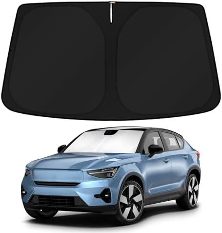 KUST Custom Fit Windshield Sun Shade for 2022-2025 Volvo C40 Recharge, Core, Plus, Ultimate SUV Accessories Sunshade Sun Visor Protector Foldable Blocks UV Rays Keep Your Car Cooler