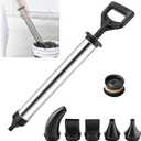 Mortar Pointing Grouting Gun, Cement Caulking Pump with 5 Nozzles for Grouting of Doors & Windows, Stainless Steel Mortar Sprayer Applicator Tool for Grouting, Sealing, Joint Filling (Black)