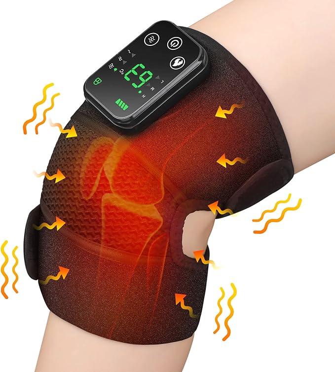 Electric Massage Knee Pad Heated Brace Massager 6 Heating Levels for Men Women Elders Electric Massage Massager Brace