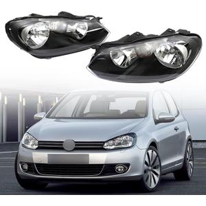GXYWADY Headlight Assembly Replacement for 2010-2014 Golf/Jetta Sportwagen(MK6) Headlights Left and Right Side 5K0941005C, 5K0941006C
