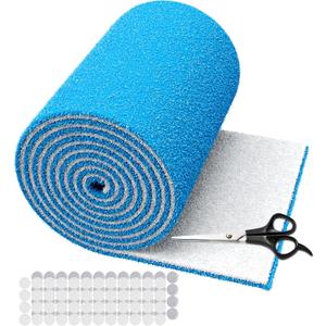 12x90 inches Air Vent Filters, Cut to Size(50+Filters) MERV 8 Electrostatic Floor Vent Filter for Floor Registers, RV, AC, Ceiling, Grilles and Wall HVAC Furnace Vents, 48PCs Adhesive Hook