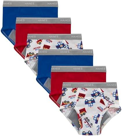 Hanes Toddler Boys' Potty Trainer Underwear, Light Leaks Boxer Briefs & Briefs, Pack Of 6