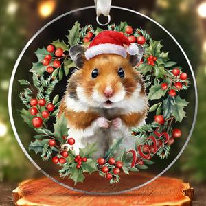 Hamster Ornaments - Hamster Christmas Ornaments - Hamsters Gifts for Women, Lovers, Girls - Cute Acrylic Animal Christmas Ornament 2025