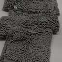 3 Pieces Light gray Bathroom Rugs, Ultra Soft Non Slip Absorbent Chenille Toilet Bath Mat Set Rugs for Slip-Resistant Shag Extra and Rug Shower Room Machine (Light gray, 20"x32"+17"x24"+20"x20"U)