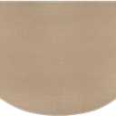 Plow & Hearth 32"x60" Half Round Fireproof Hearth Rug | 2 Layer Fiberglass Mat | Protect Hardwood/Carpet from Sparks & Embers Wood Stove (Tan)