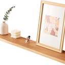 Oak Floating Shelves for Wall Natural Wood Shelves, Wall Mounted Solid Wood Shelf Display Storage Rack for Living Room, Bedroom, Kitchen, Bathroom Decor (36 inches)