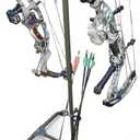 HME Reliable Stable Convenient Lightweight Durable Portable Dual-Sided Versatile Archery Hard Surface Bow Practice Hanger with Archer's Arrow Caddies Included