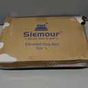 50" Lx32 Wx8 H Cooling Elevated Dog Bed for Large Dogs with Non-Slip Floor Protectors & Breathable Mesh, Raised Indoor & Outdoor Dog Cot Pet Hammock, Grey