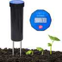 Digital Soil pH Meter, Industrial Grade Soil pH Tester with Calibration-Free LCD Display, High Accuracy Soil pH Pen, Soil pH Monitor for Garden, Lawn, Plant (Black)