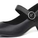 benassal Women Mary Janes Pumps Chunky Shoes Dress Shoes (6, Black)