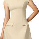 DAAWENXI Women's Sexy Mock Neck Cap Sleeve Mini Dress Summer Bodycon Club Party Dresses XL