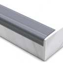 Trimold Vinyl Anti-Slip Stair Nosing, Self Adhesive Non-Slip Staircase Step, Flexible Rubber Treads Edge Protector Molding Trim for Outdoor & Indoor Uses (32.8ft, Gray)